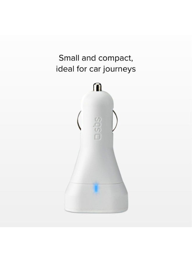 SBS Car Charger 20W Ultra Fast Charge with 2 Outputs (Type-C PD, USB) For Iphone And Android - Image 2
